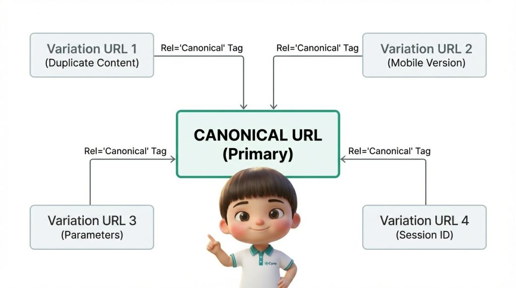 Canonical URL là URL chuẩn được Google index và xếp hạng