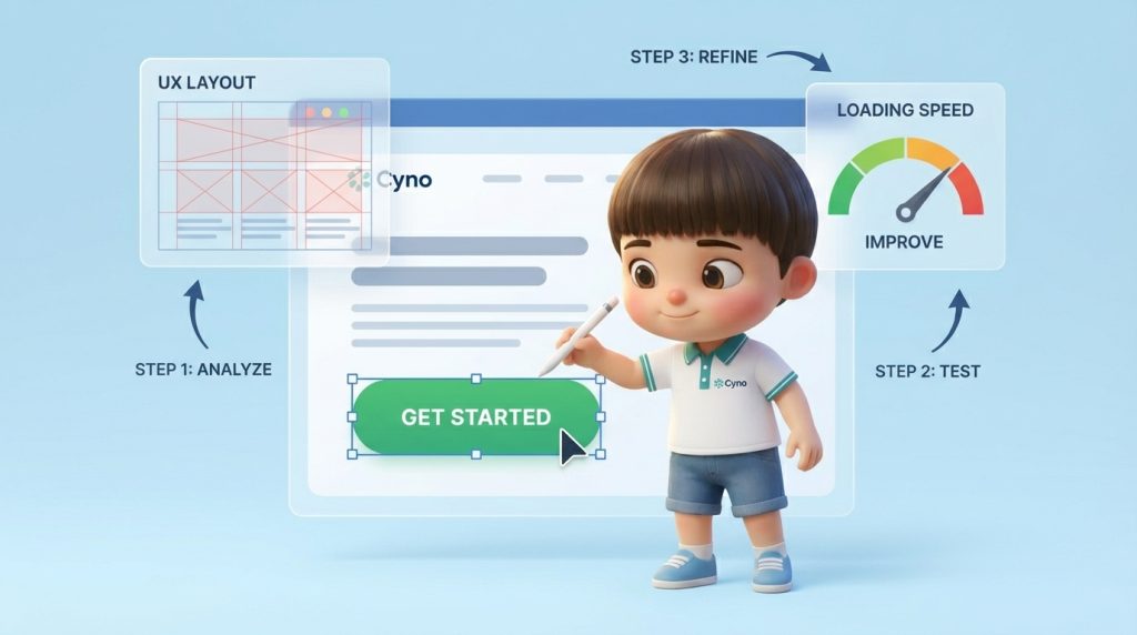 CRO là quá trình cải thiện trải nghiệm để tăng chuyển đổi trên cùng một lượng traffic.