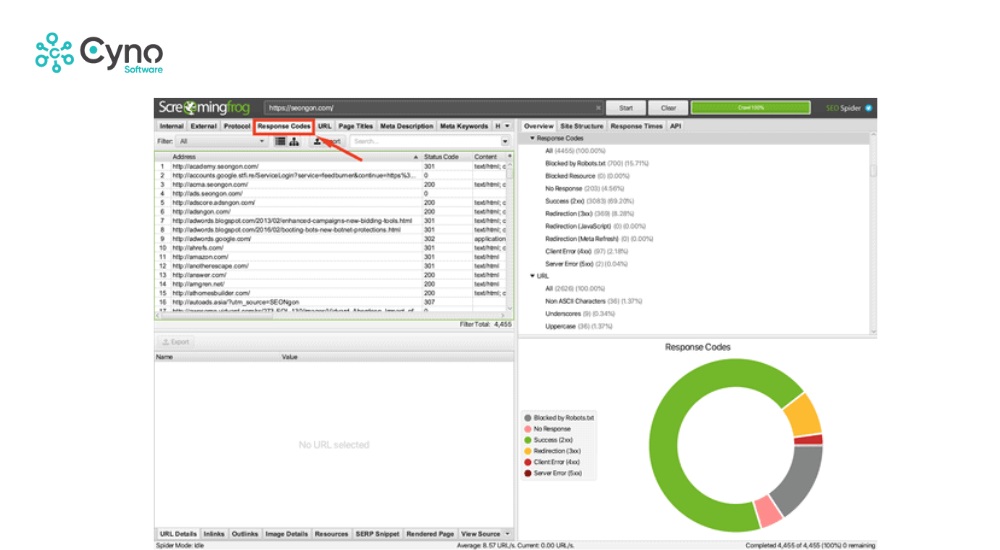 Nhấn vào tab "Response Codes"
