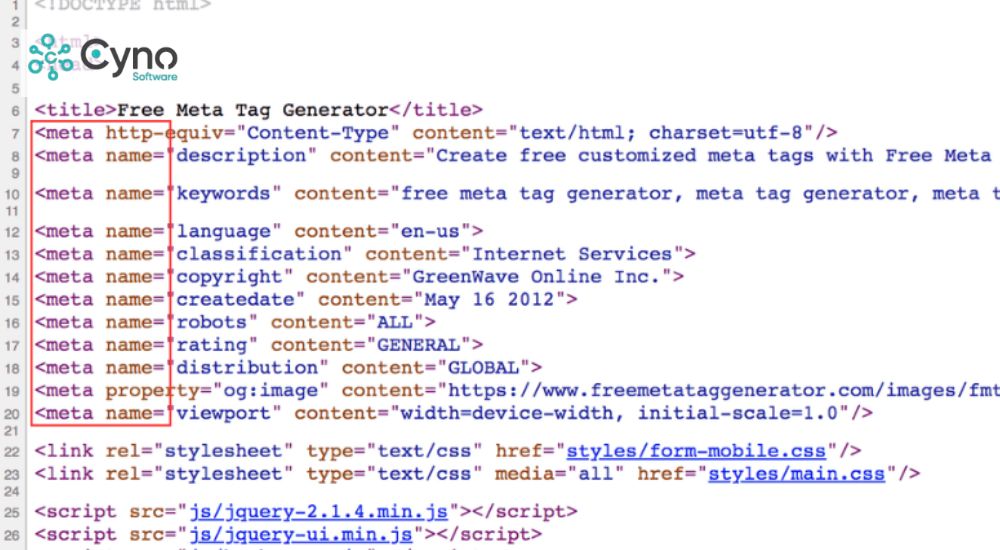 Có nhiều loại thẻ meta khác nhau
