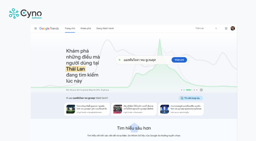 Truy cập vào Google Trends để cài đặt