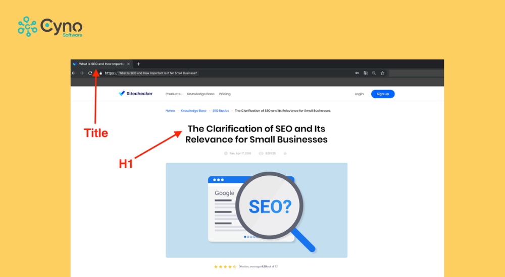 Heading và tiêu đề hoàn toàn khác nhau
