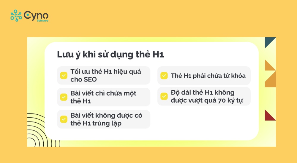 Một trang chỉ có duy nhất 1 thẻ H1